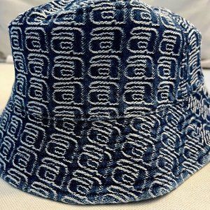 ALEXANDER WANG LOGO JACQUARD DENIM BUCKET HAT